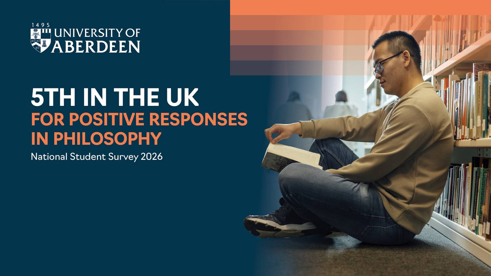 We ranked 5th in the UK for positive responses in Philosophy, National Student Survey 2026.