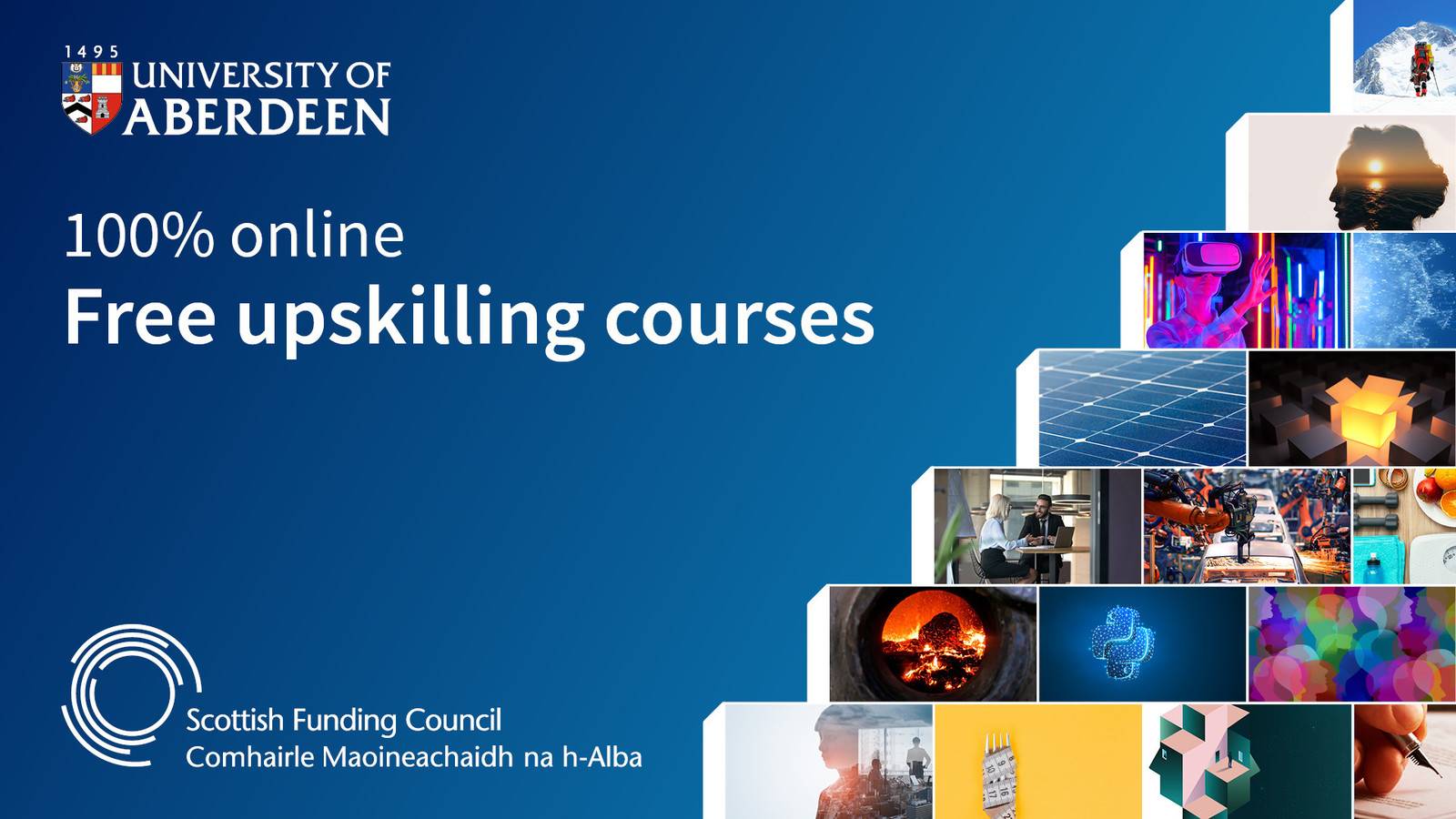 Graphic showing available course thumbnails
