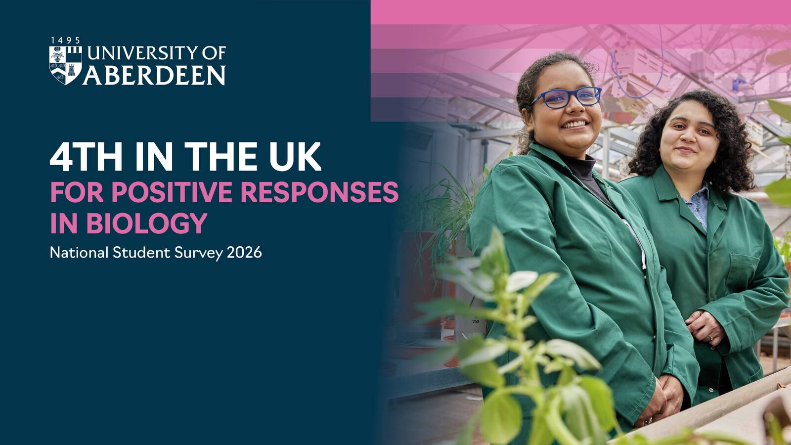 We ranked 4th in the UK for positive responses in Biology, National Student Survey 2026.