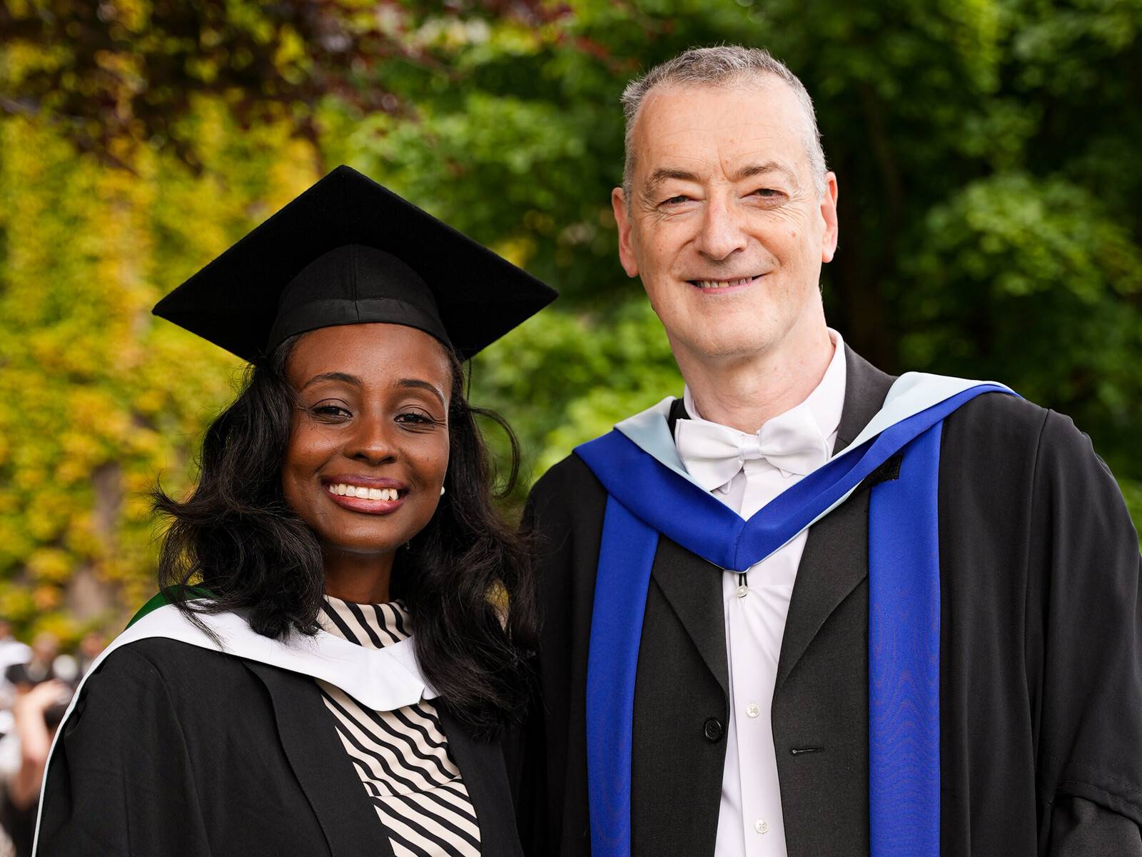 Online nutrition student Simone Chung is happy to meet her tutor, Dr Alan Sneddon, at graduation