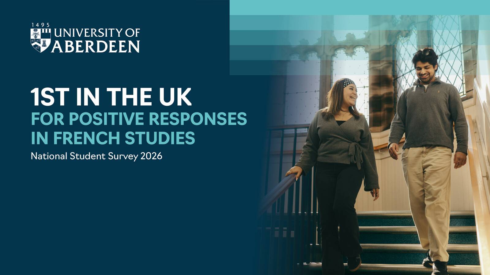 1st in the UK for positive responses in French Studies in the National Student Survey 2026