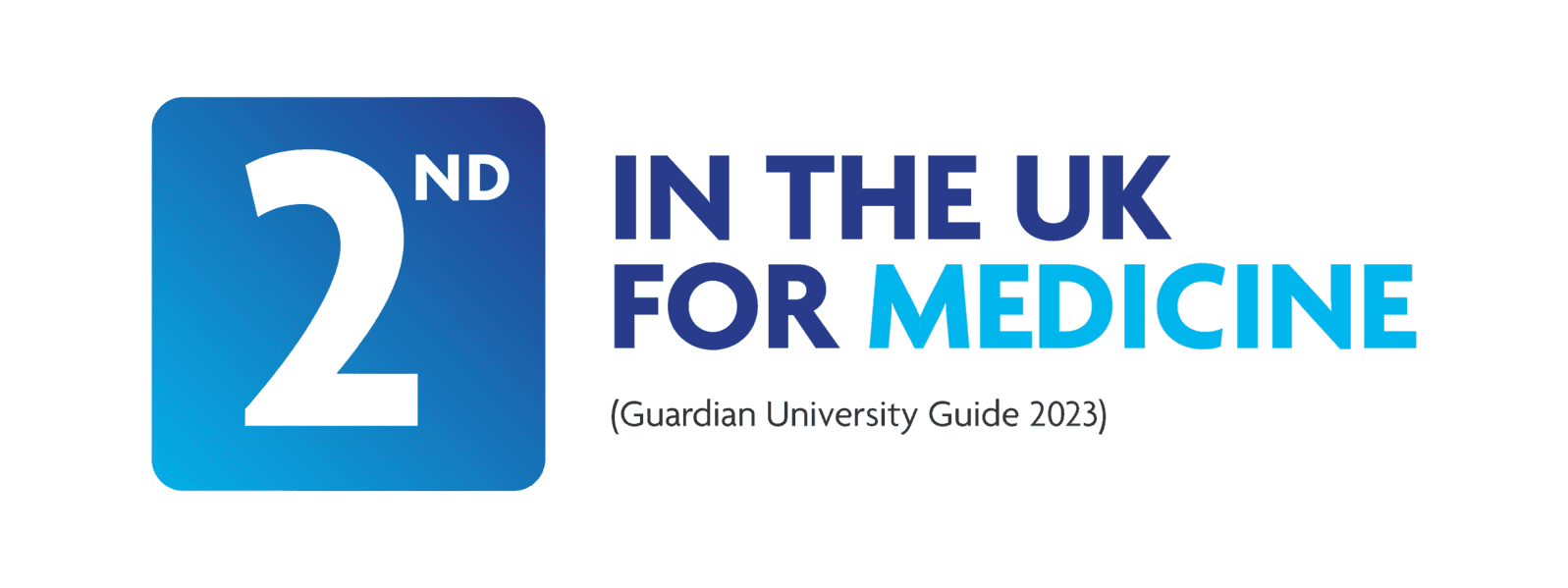 2nd in the UK for Medicine (Guardian University Guide 2023)